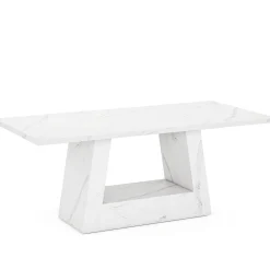 Faux Marble Dining Table, 63" Kitchen Table for 4 to 6 People