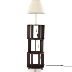 Floor Lamp with 3-Tier Open Bookshelf, 62.2