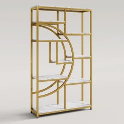 Freestanding Bookshelf, 68.9" Etagere Bookcase with 9 Open Shelves