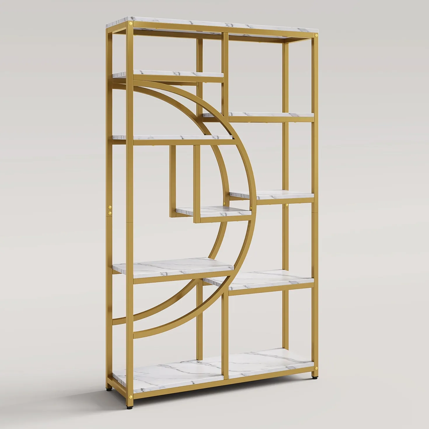 Freestanding Bookshelf, 68.9" Etagere Bookcase with 9 Open Shelves