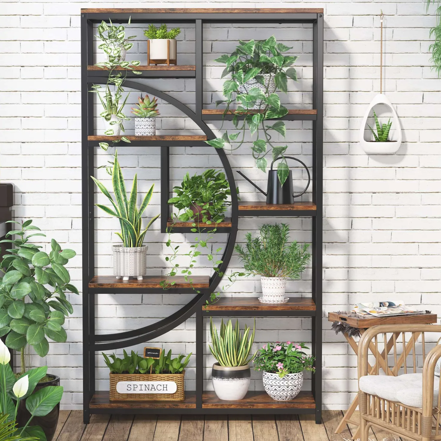 Freestanding Bookshelf, 68.9" Etagere Bookcase with 9 Open Shelves