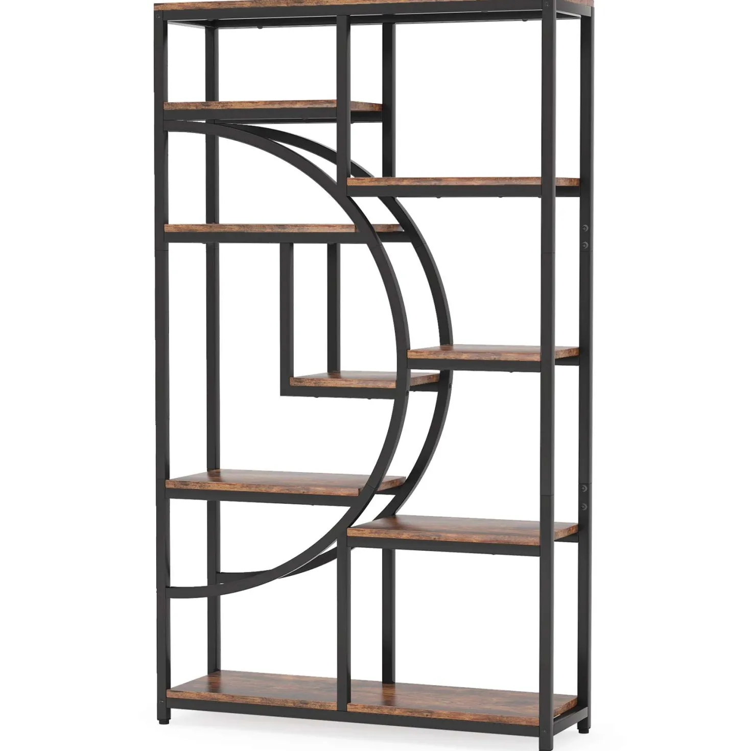 Freestanding Bookshelf, 68.9" Etagere Bookcase with 9 Open Shelves