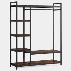 Freestanding Closet Organizer, Garment Rack with 6 Shelves