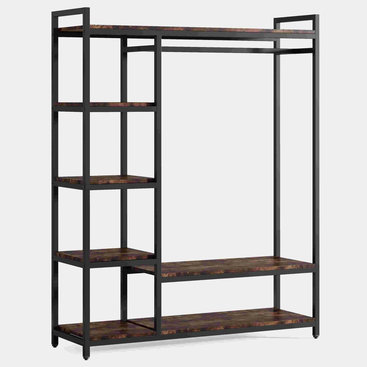 Freestanding Closet Organizer, Garment Rack with 6 Shelves
