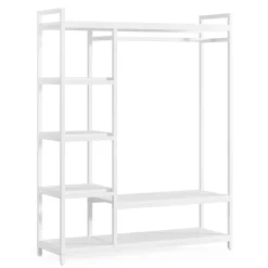 Freestanding Closet Organizer, Garment Rack with 6 Shelves