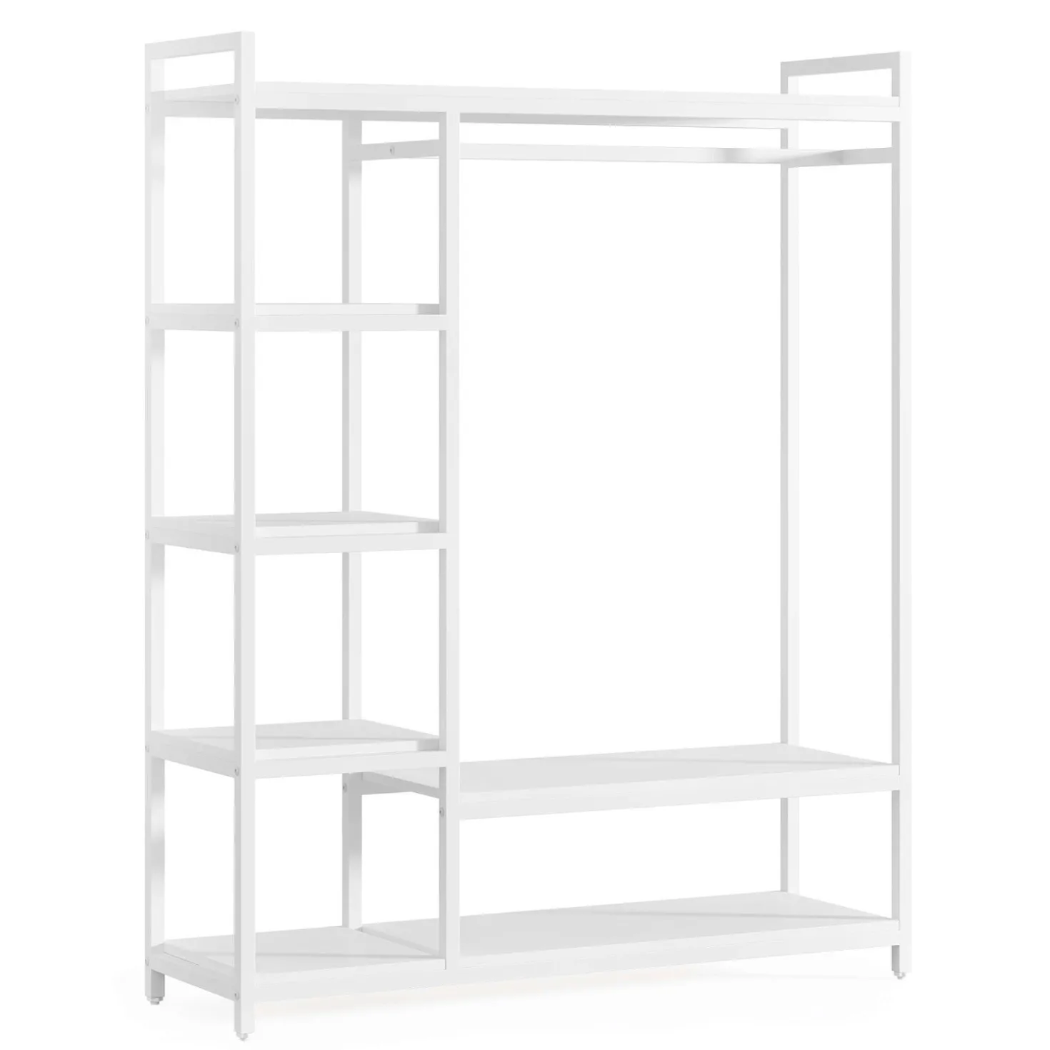 Freestanding Closet Organizer, Garment Rack with 6 Shelves