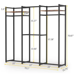 Freestanding Closet Organizer, Large Garment Clothes Rack