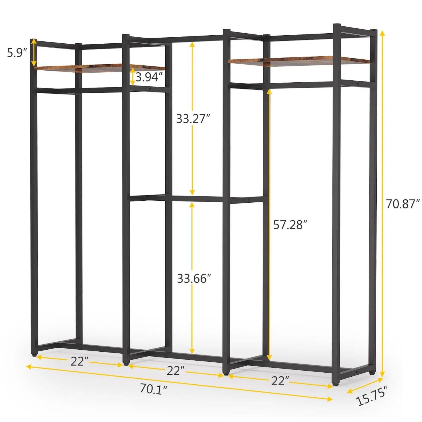 Freestanding Closet Organizer, Large Garment Clothes Rack