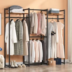 Freestanding Closet Organizer, Large Garment Clothes Rack