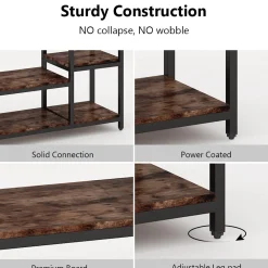 Freestanding Closet Organizer with 6 Shelves and Hanging Bar