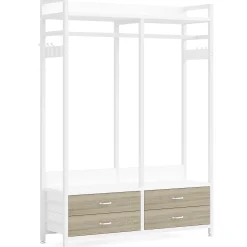 Freestanding Closet Organizer, Garment Rack with Drawers & Shelves
