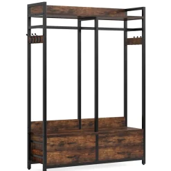 Freestanding Closet Organizer, Garment Rack with Drawers & Shelves