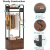 Freestanding Closet Organizer, Coat Rack with Drawers and Shelves