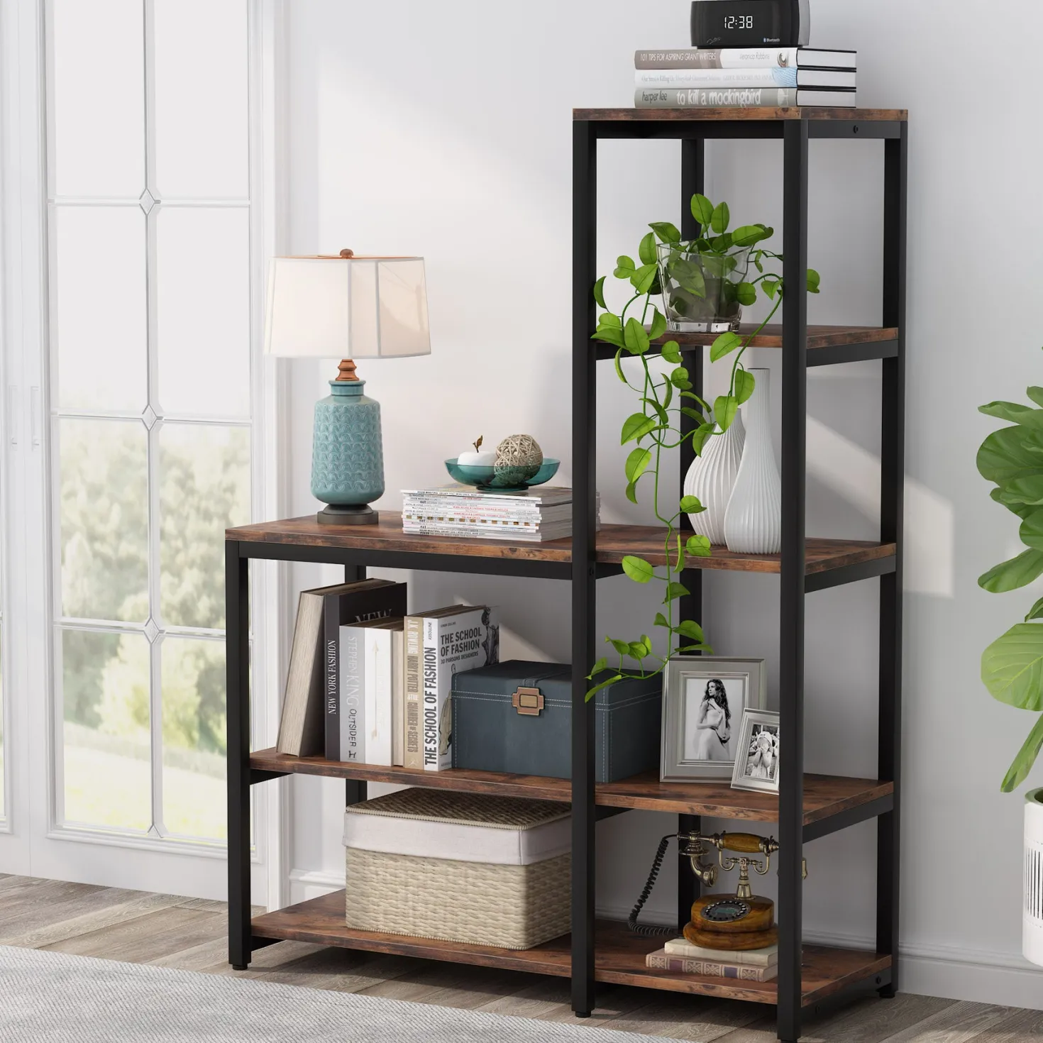 Freestanding Kitchen Baker's Rack, 5-Tier Microwave Oven Stand Shelf