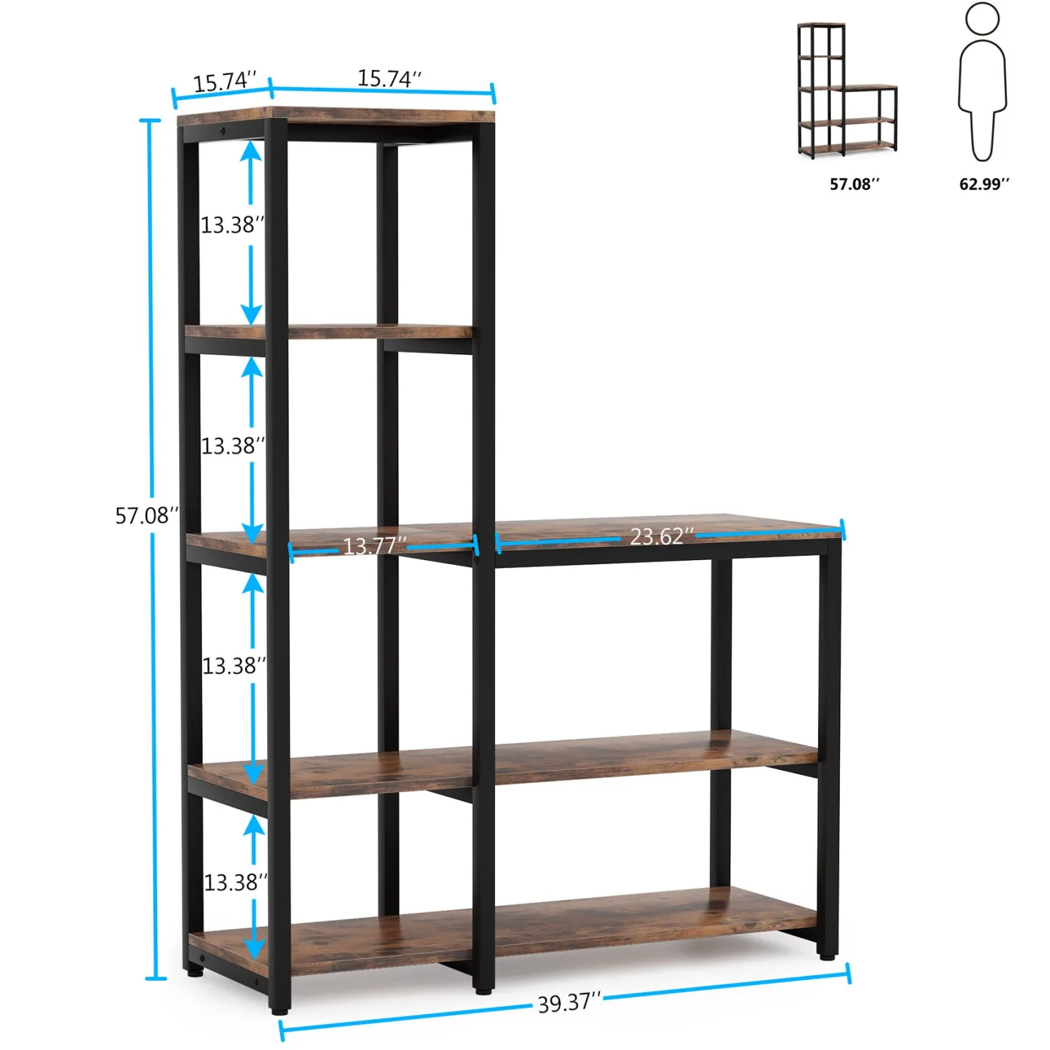 Freestanding Kitchen Baker's Rack, 5-Tier Microwave Oven Stand Shelf