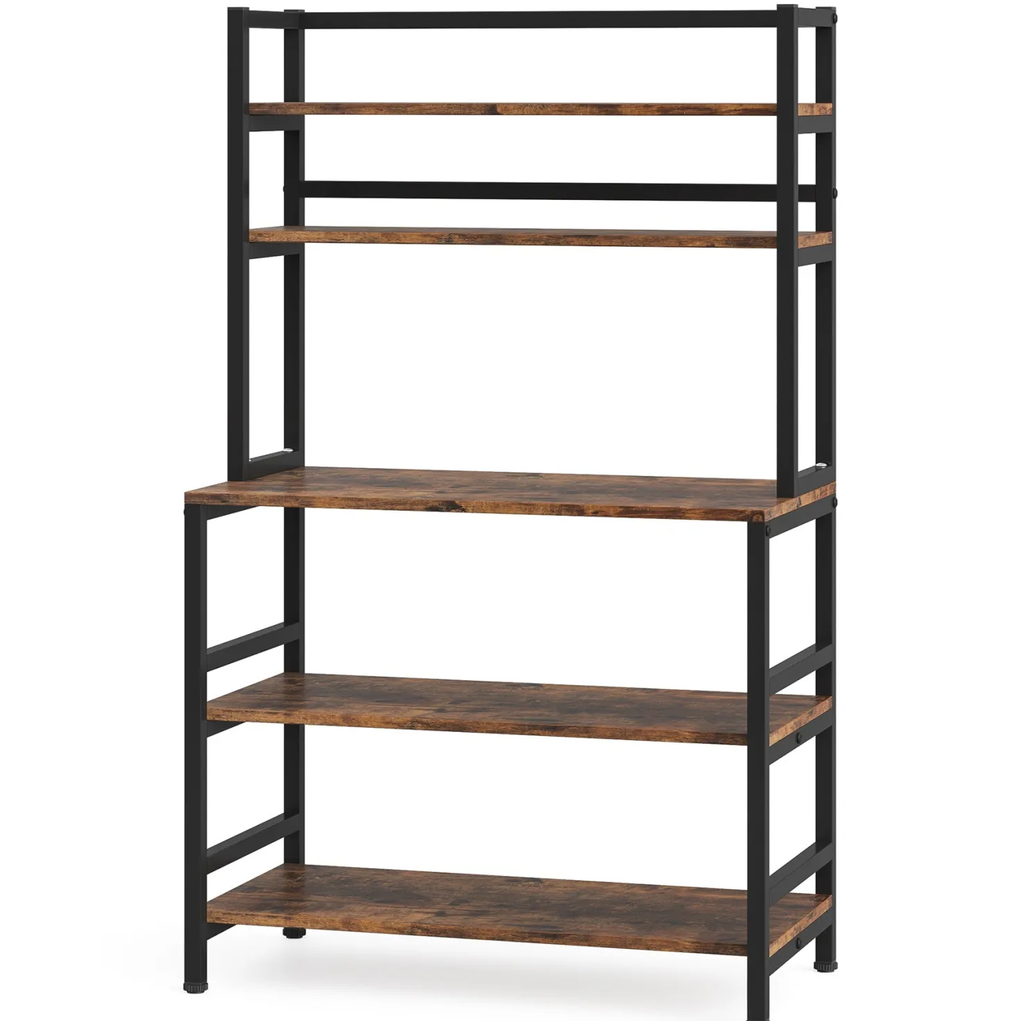 Freestanding Kitchen Baker's Rack, 5-Tier Microwave Oven Stand with Hutch