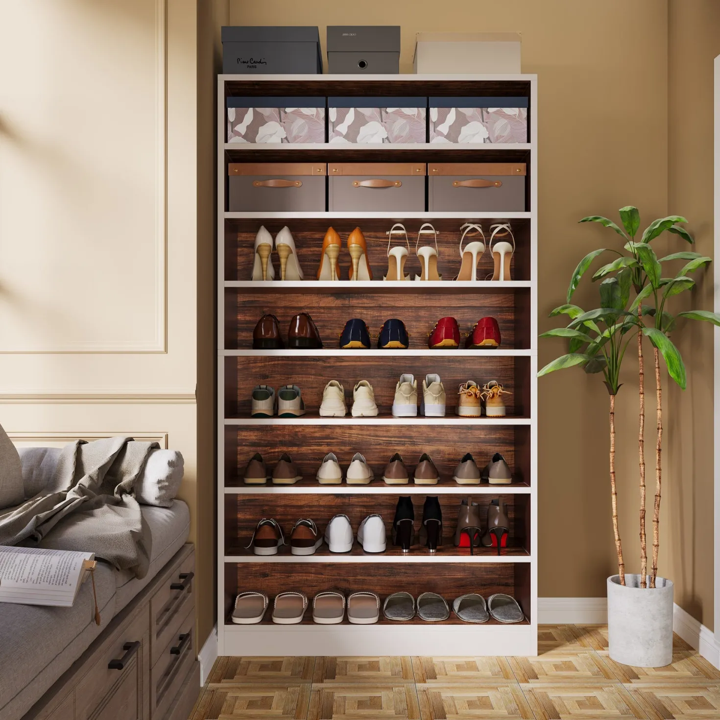 Freestanding Shoe Cabinet, 9-Tier 40-45 Pairs Shoe Storage Rack