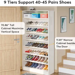Freestanding Shoe Cabinet, 9-Tier 40-45 Pairs Shoe Storage Rack