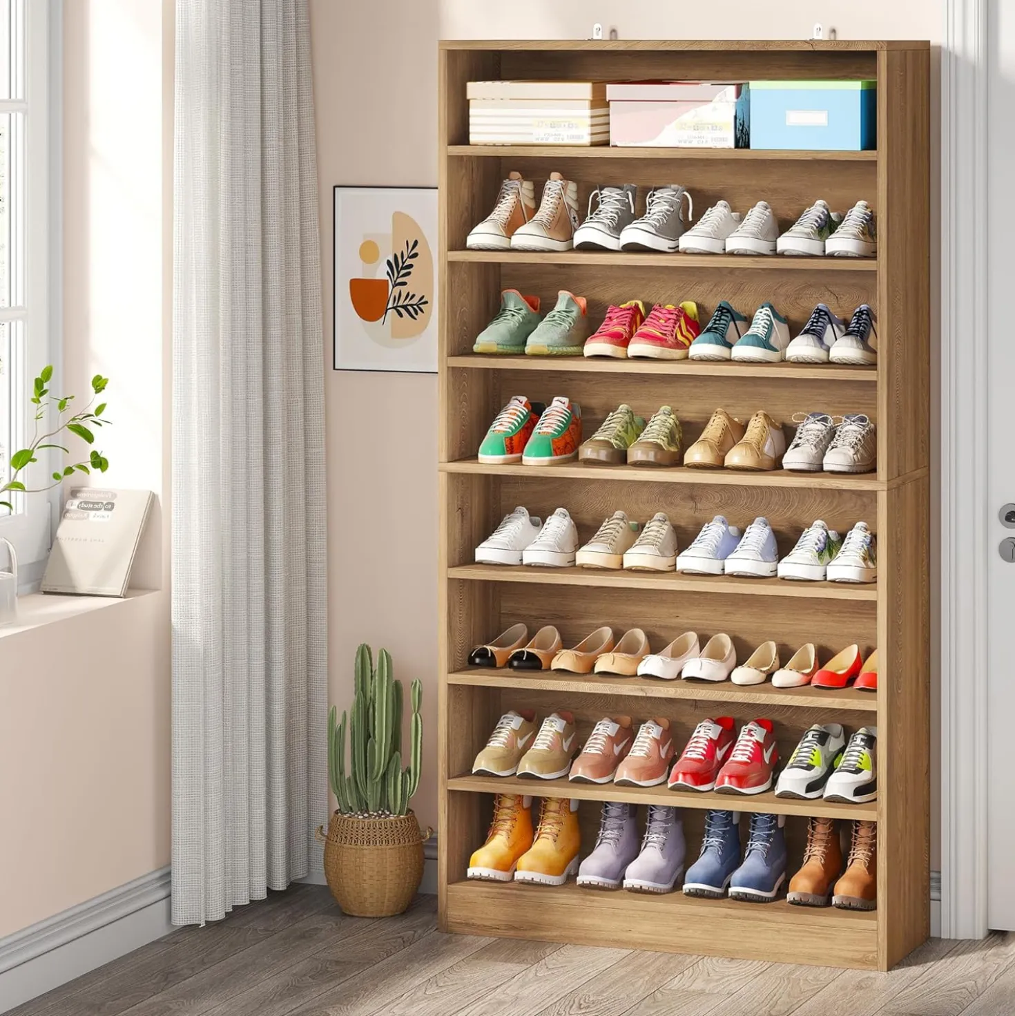 Freestanding Shoe Cabinet, 9-Tier 40-45 Pairs Shoe Storage Rack