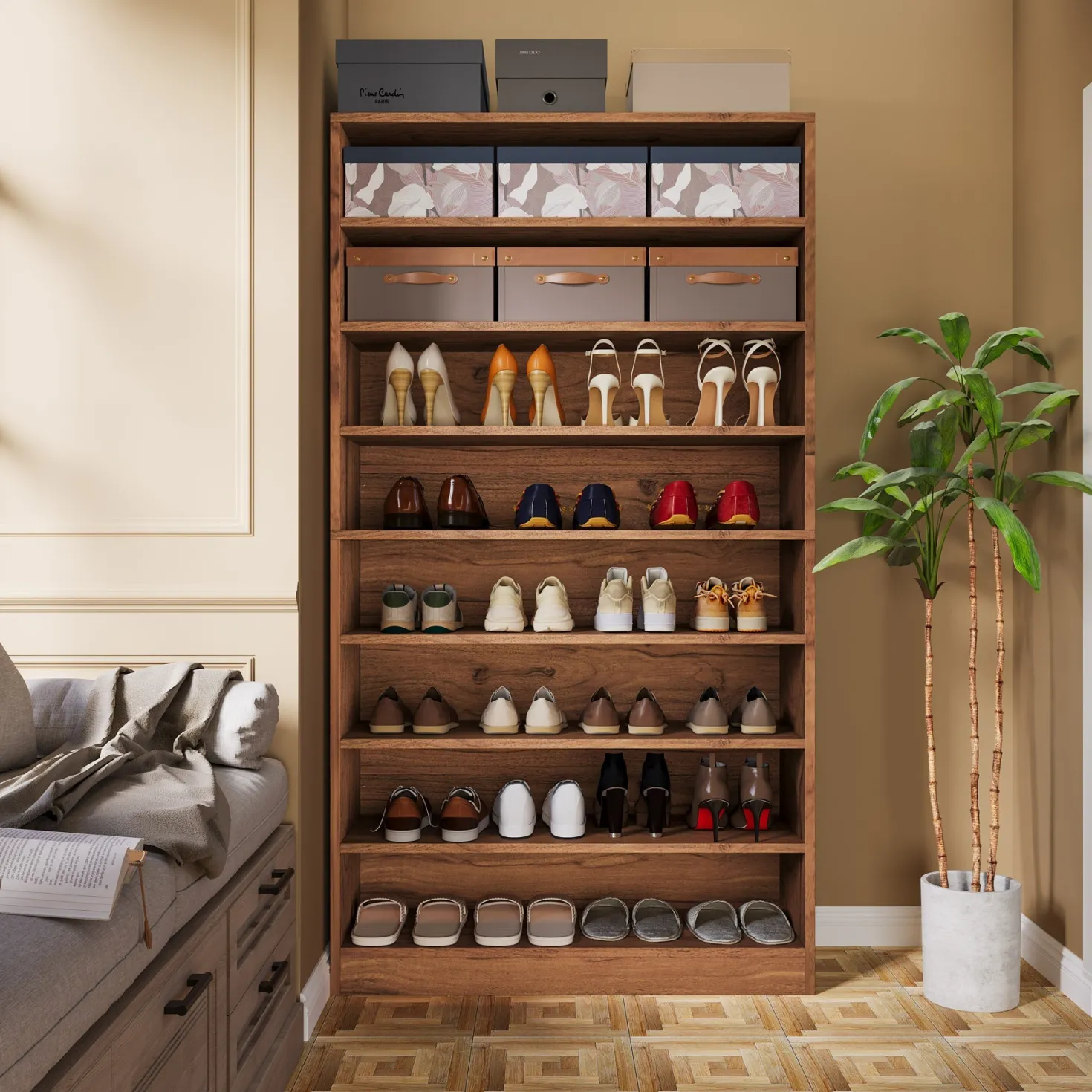 Freestanding Shoe Cabinet, 9-Tier 40-45 Pairs Shoe Storage Rack