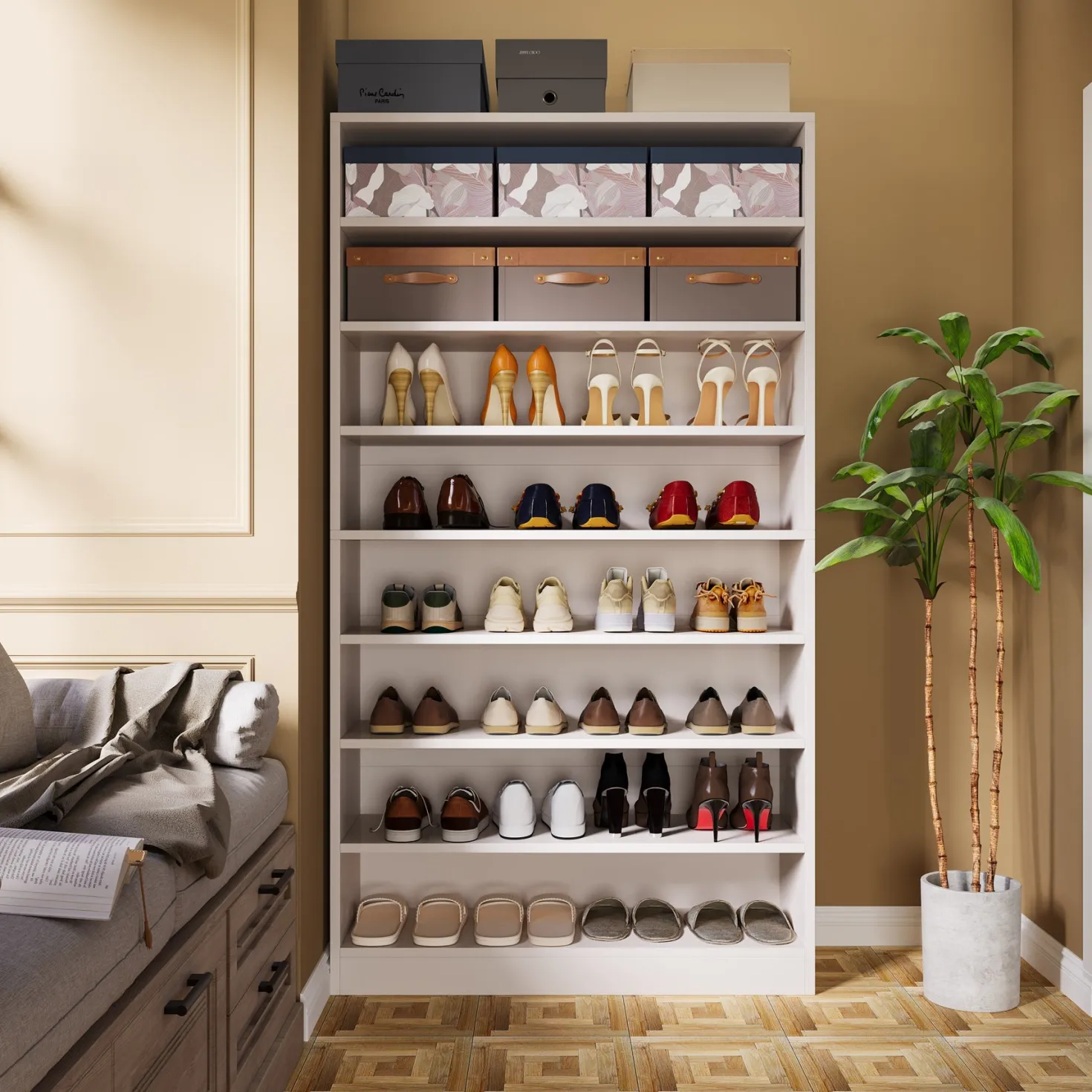 Freestanding Shoe Cabinet, 9-Tier 40-45 Pairs Shoe Storage Rack