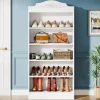 Freestanding Shoe Cabinet, 72.8" Wood 5 Tiers Shoe Storage Rack