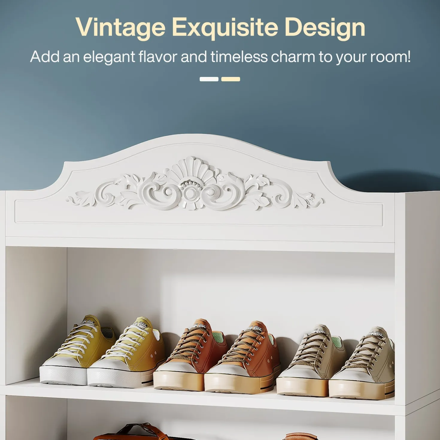 Freestanding Shoe Cabinet, 72.8" Wood 5 Tiers Shoe Storage Rack