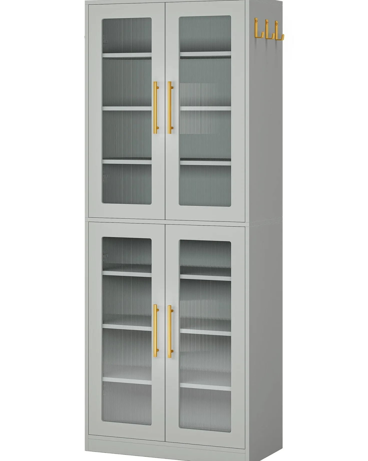 Freestanding Shoe Cabinet with Acrylic Doors and LED Lights