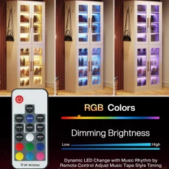 Freestanding Shoe Cabinet with Acrylic Doors and LED Lights