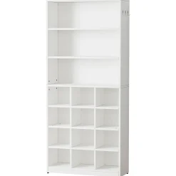 Freestanding Shoe Cabinet, 24 Pair Shoe Rack with Side Hooks