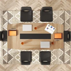 6FT / 8FT Conference Table, Modern Boat Shaped Meeting Table