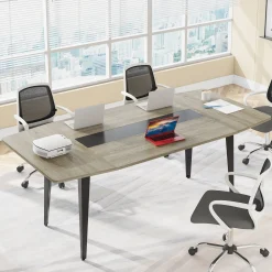6FT / 8FT Conference Table, Modern Boat Shaped Meeting Table
