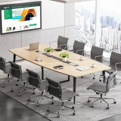 6FT / 8FT Conference Table, Modern Boat Shaped Meeting Table