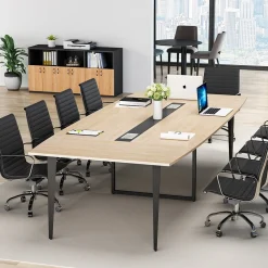 6FT / 8FT Conference Table, Modern Boat Shaped Meeting Table