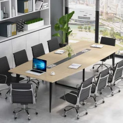6FT / 8FT Conference Table, Modern Boat Shaped Meeting Table
