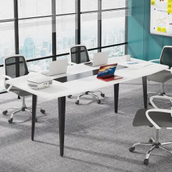 6FT / 8FT Conference Table, Modern Boat Shaped Meeting Table