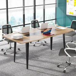 6FT / 8FT Conference Table, Modern Boat Shaped Meeting Table