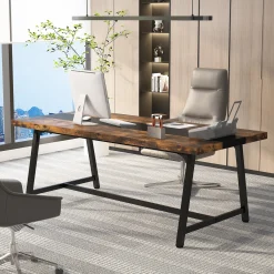 6FT Conference Table, 70.8'' Executive Desk Office Computer Meeting Table