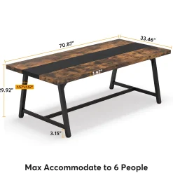 6FT Conference Table, 70.8'' Executive Desk Office Computer Meeting Table