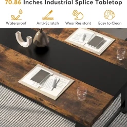 6FT Conference Table, 70.8'' Executive Desk Office Computer Meeting Table