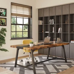 6FT Conference Table, 70.8'' Executive Desk Office Computer Meeting Table
