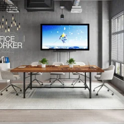 6FT Conference Table, 70.8" Rectangle Training Table Boardroom Desk
