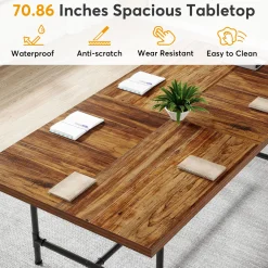 6FT Conference Table, 70.8" Rectangle Training Table Boardroom Desk