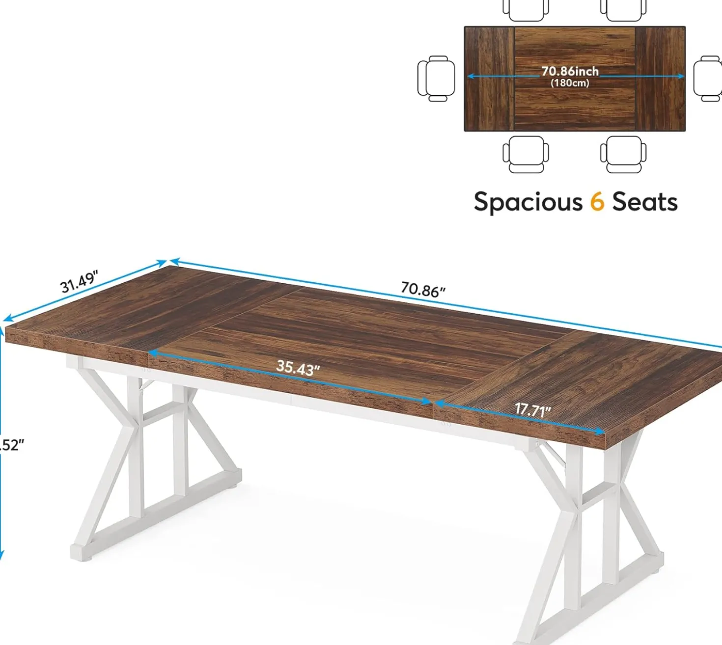 6FT Conference Table, Rectangle Meeting Room Table Executive Desk