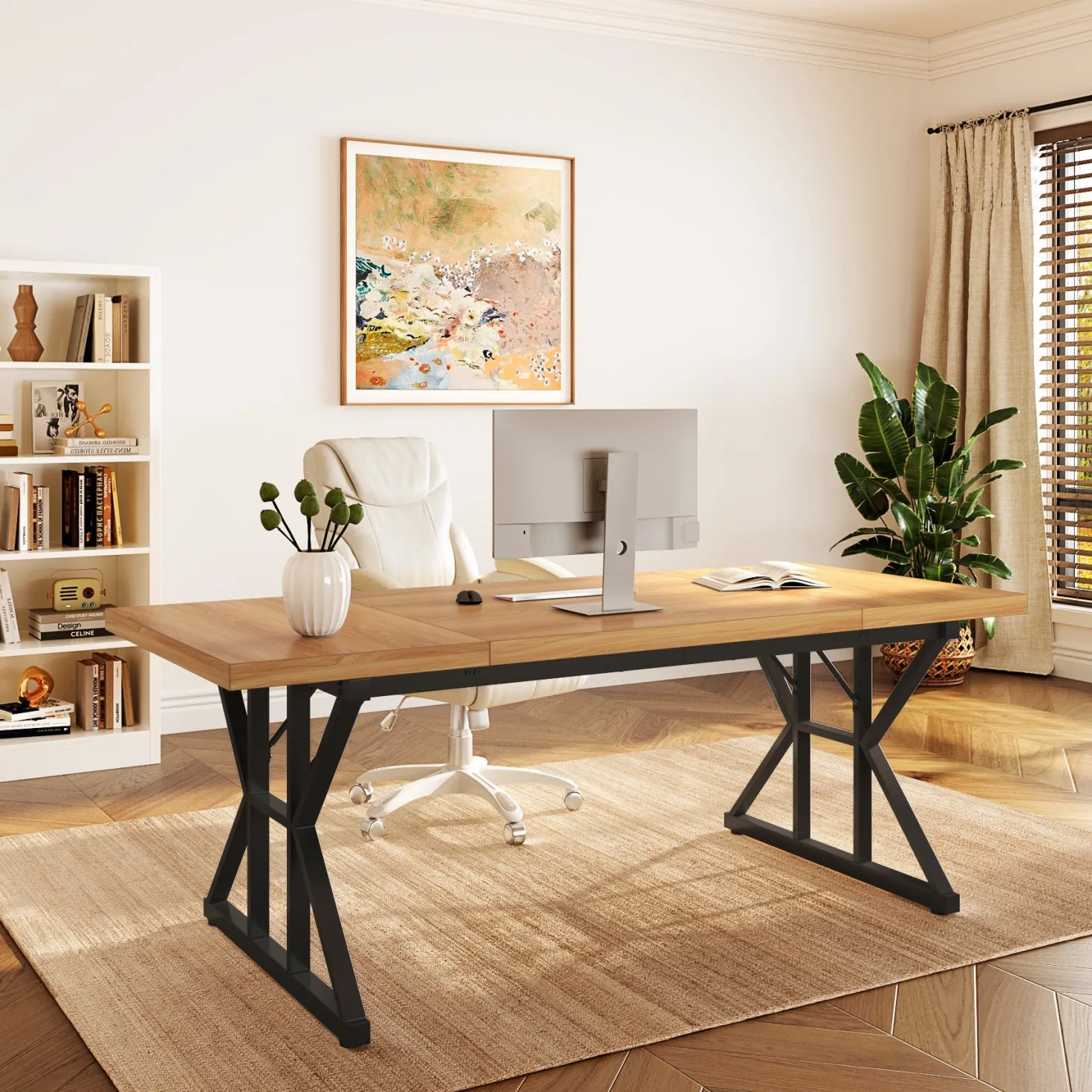 6FT Conference Table, Rectangle Meeting Room Table Executive Desk