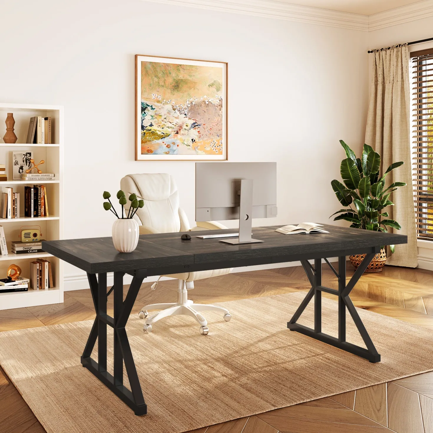 6FT Conference Table, Rectangle Meeting Room Table Executive Desk
