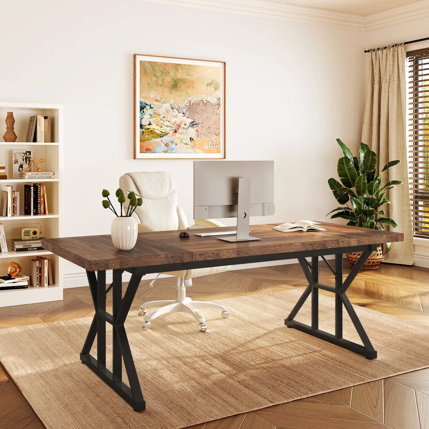6FT Conference Table, Rectangle Meeting Room Table Executive Desk