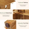 5.25FT Solid Wood Conference Table for 4-6 Users, 63" Executive Desk with Cutout Bases