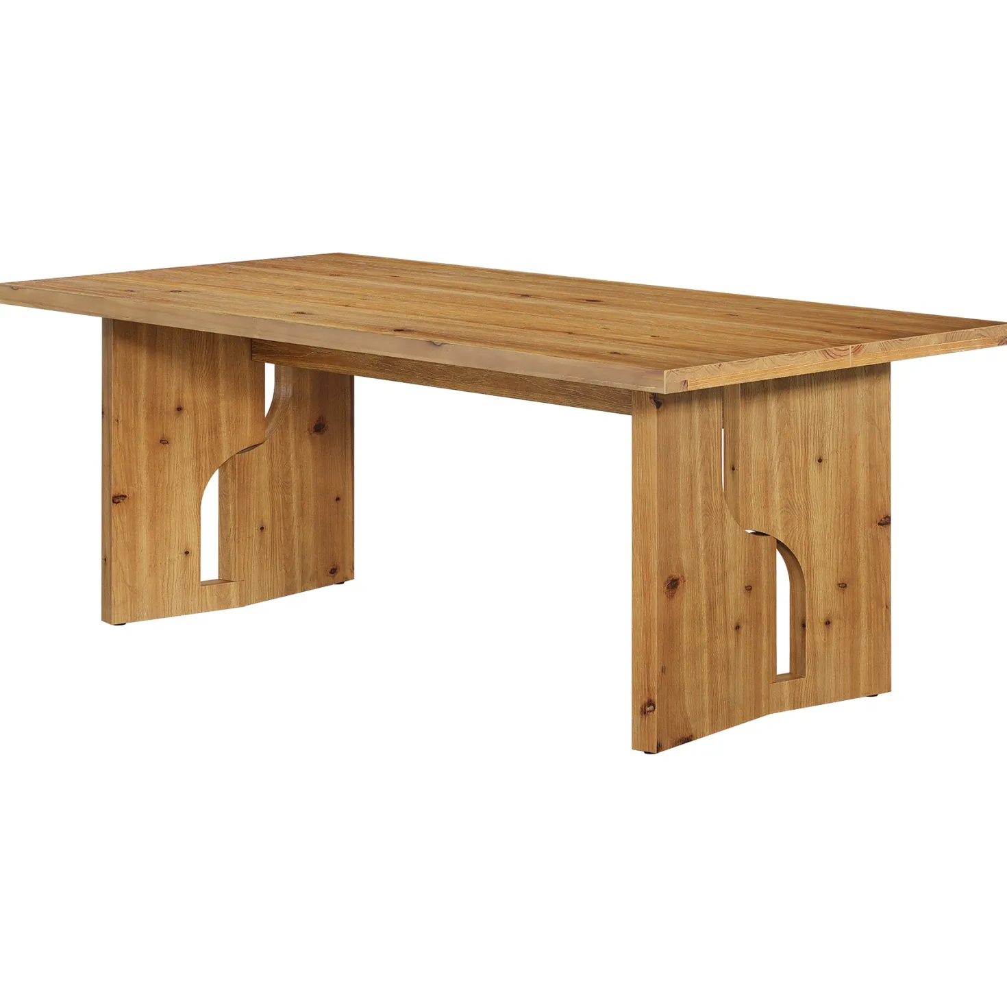 5.25FT Solid Wood Conference Table for 4-6 Users, 63" Executive Desk with Cutout Bases