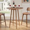 39.37"H Round Bar Table, Solid Wood Bistro Table with Sturdy Frame